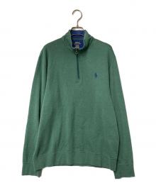 POLO RALPH LAUREN（ポロ・ラルフローレン）の古着「ポニー刺繍ハーフジップカットソー」｜グリーン