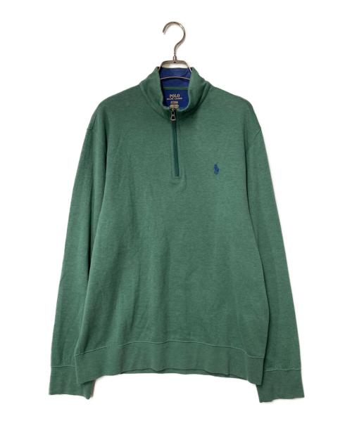 POLO RALPH LAUREN（ポロ・ラルフローレン）POLO RALPH LAUREN (ポロ・ラルフローレン) ポニー刺繍ハーフジップカットソー グリーン サイズ:Ｍの古着・服飾アイテム