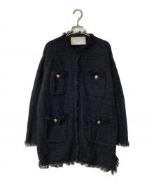 ADAWAS（アダワス）の古着「ニットツイードジャケット」｜ブラック