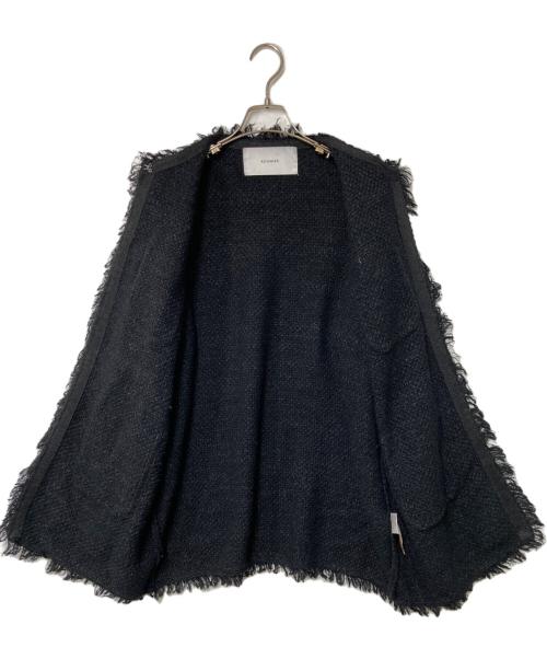 ADAWAS（アダワス）ADAWAS (アダワス) ニットツイードジャケット ブラック サイズ:FREEの古着・服飾アイテム