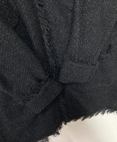 ADAWAS（アダワス）ADAWAS (アダワス) ニットツイードジャケット ブラック サイズ:FREEの古着・服飾アイテム
