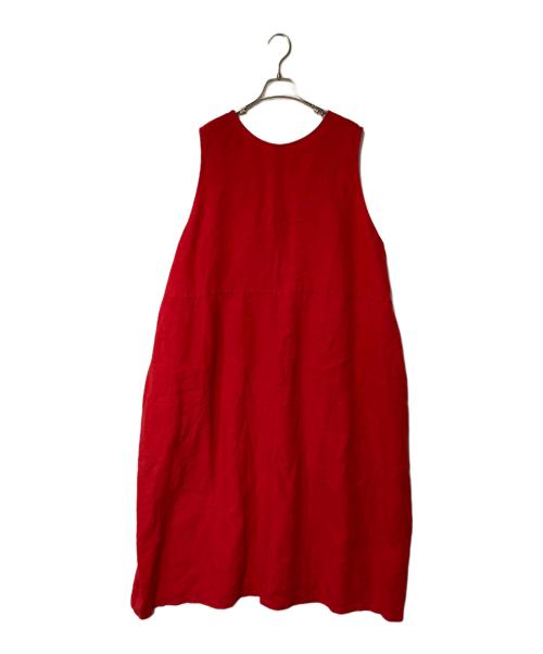 nest Robe（ネストローブ）nest Robe (ネストローブ) リネンノースリーブワンピース レッド サイズ:FREEの古着・服飾アイテム
