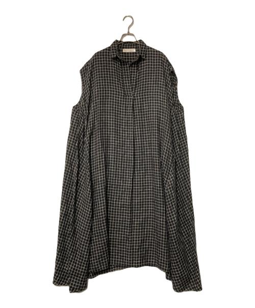 fog linen work（フォグリネンワーク）fog linen work (フォグリネンワーク) チェックノースリーブワンピース ホワイト×ブラック サイズ:Freeの古着・服飾アイテム