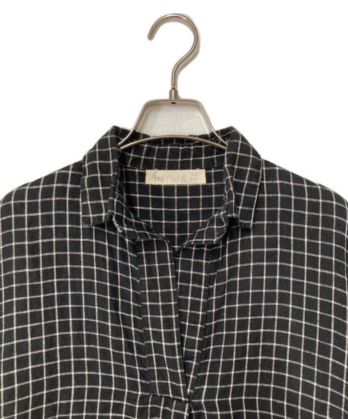 fog linen work（フォグリネンワーク）fog linen work (フォグリネンワーク) チェックノースリーブワンピース ホワイト×ブラック サイズ:Freeの古着・服飾アイテム