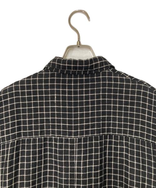 fog linen work（フォグリネンワーク）fog linen work (フォグリネンワーク) チェックノースリーブワンピース ホワイト×ブラック サイズ:Freeの古着・服飾アイテム