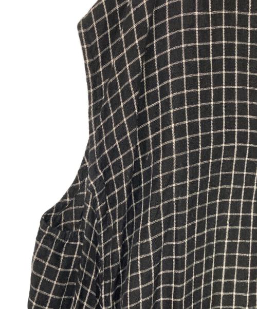 fog linen work（フォグリネンワーク）fog linen work (フォグリネンワーク) チェックノースリーブワンピース ホワイト×ブラック サイズ:Freeの古着・服飾アイテム