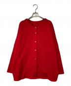 nest Robeネストローブ）の古着「裏毛2WAY刺繍カーディガン」｜レッド