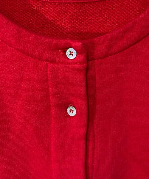 nest Robe（ネストローブ）nest Robe (ネストローブ) 裏毛2WAY刺繍カーディガン レッド サイズ:FREEの古着・服飾アイテム