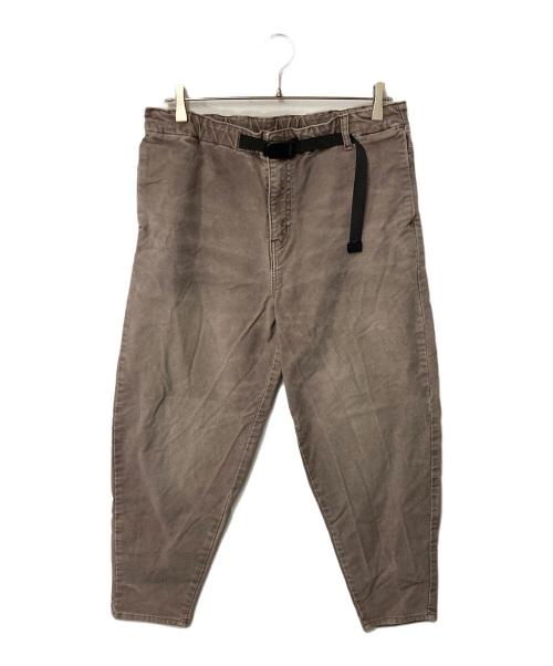 DUFFER（ダファー）DUFFER (ダファー) WEBBING BELT KERSEY WIDE PANTS ブラウン サイズ:Lの古着・服飾アイテム