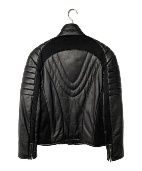 VERSACE（ヴェルサーチェ）VERSACE (ヴェルサーチェ) ラムレザージャケット ブラック サイズ:50の古着・服飾アイテム