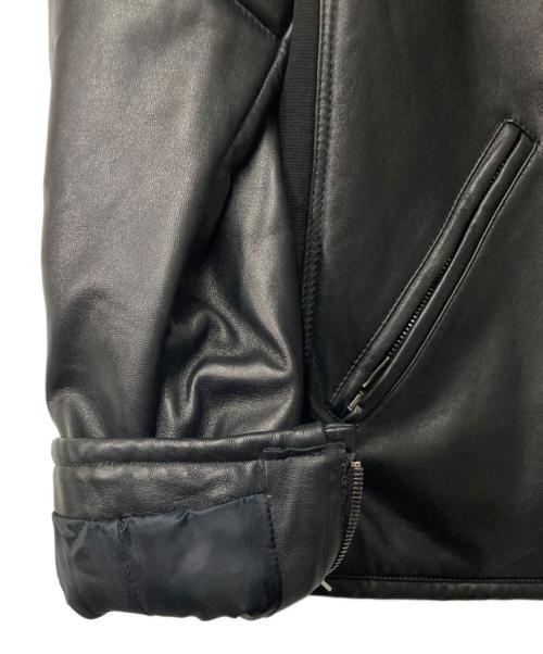 VERSACE（ヴェルサーチェ）VERSACE (ヴェルサーチェ) ラムレザージャケット ブラック サイズ:50の古着・服飾アイテム