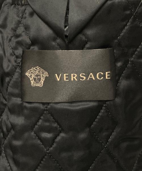 VERSACE（ヴェルサーチェ）VERSACE (ヴェルサーチェ) ラムレザージャケット ブラック サイズ:50の古着・服飾アイテム