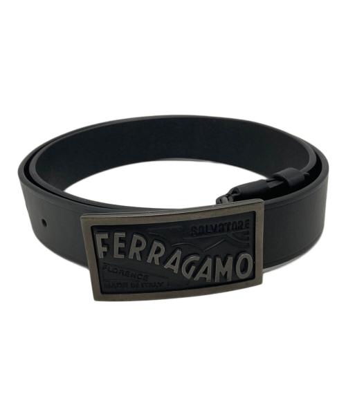 Salvatore Ferragamo（サルヴァトーレ フェラガモ）Salvatore Ferragamo (サルヴァトーレ フェラガモ) ロゴバックルレザーベルト ブラックの古着・服飾アイテム