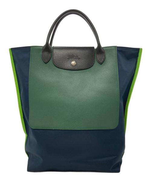 LONGCHAMP（ロンシャン）LONGCHAMP (ロンシャン) LE PLIAGE RE-PLAY ネイビー×グリーンの古着・服飾アイテム