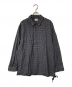 STEVEN ALANスティーブンアラン）の古着「GRAPH CHECK ZIP PULL OVER SHIRT」｜ブラック×ホワイト