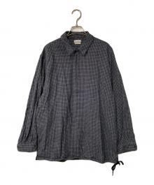 STEVEN ALAN（スティーブンアラン）の古着「GRAPH CHECK ZIP PULL OVER SHIRT」｜ブラック×ホワイト