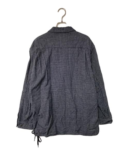 STEVEN ALAN（スティーブンアラン）STEVEN ALAN (スティーブンアラン) GRAPH CHECK ZIP PULL OVER SHIRT ブラック×ホワイト サイズ:Mの古着・服飾アイテム