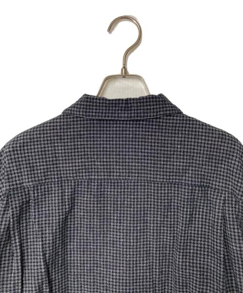 STEVEN ALAN（スティーブンアラン）STEVEN ALAN (スティーブンアラン) GRAPH CHECK ZIP PULL OVER SHIRT ブラック×ホワイト サイズ:Mの古着・服飾アイテム