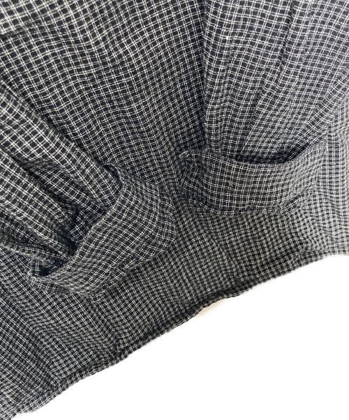 STEVEN ALAN（スティーブンアラン）STEVEN ALAN (スティーブンアラン) GRAPH CHECK ZIP PULL OVER SHIRT ブラック×ホワイト サイズ:Mの古着・服飾アイテム