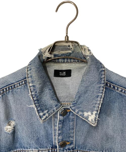 MADE GOLD（メイドゴールド）MADE GOLD (メイドゴールド) ダメージ加工デニムジャケット インディゴ サイズ:不明の古着・服飾アイテム