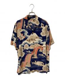 Sun Surf（サンサーフ）の古着「RAYON S/S "ARCH BRIDGE & Mt.FUJI"」｜ネイビー