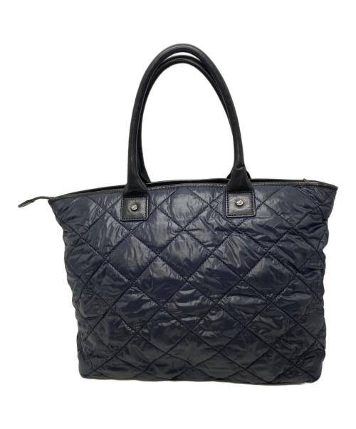 TORY BURCH（トリーバーチ）TORY BURCH (トリーバーチ) キルティングトートバッグ ネイビー×ブラックの古着・服飾アイテム