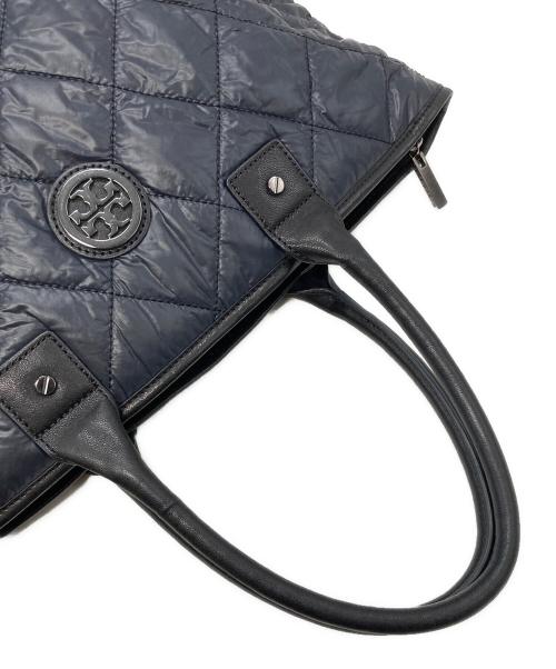 TORY BURCH（トリーバーチ）TORY BURCH (トリーバーチ) キルティングトートバッグ ネイビー×ブラックの古着・服飾アイテム