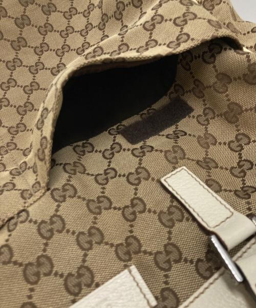 GUCCI（グッチ）GUCCI (グッチ) GGキャンバストートバッグ ホワイト×ベージュの古着・服飾アイテム