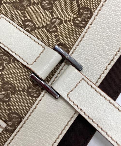 GUCCI（グッチ）GUCCI (グッチ) GGキャンバストートバッグ ホワイト×ベージュの古着・服飾アイテム