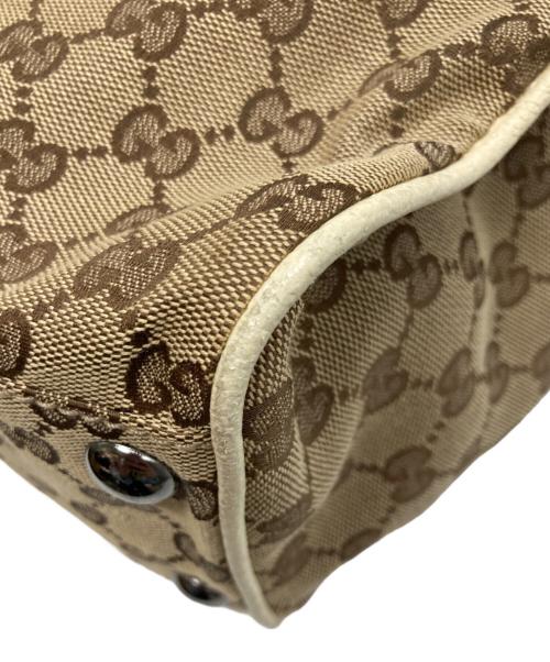GUCCI（グッチ）GUCCI (グッチ) GGキャンバストートバッグ ホワイト×ベージュの古着・服飾アイテム