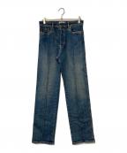 MIU MIUミュウミュウ）の古着「ロゴ刺繍デニムパンツ」｜インディゴ