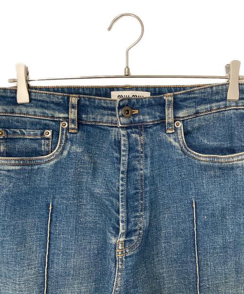 MIU MIU（ミュウミュウ）MIU MIU (ミュウミュウ) ロゴ刺繍デニムパンツ インディゴ サイズ:24の古着・服飾アイテム