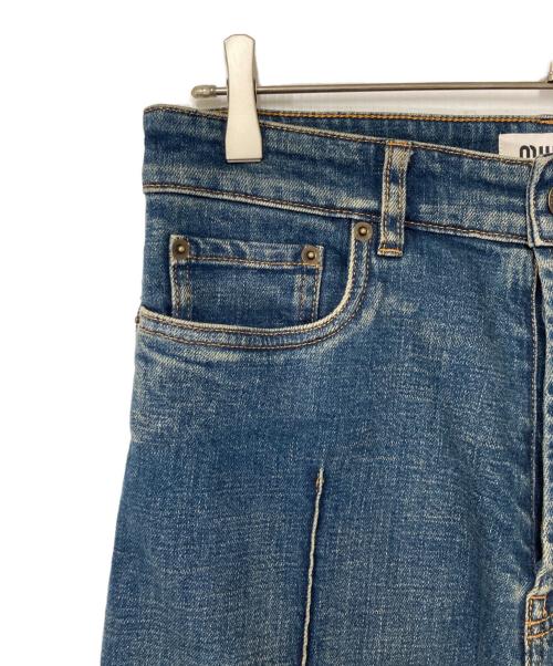 MIU MIU（ミュウミュウ）MIU MIU (ミュウミュウ) ロゴ刺繍デニムパンツ インディゴ サイズ:24の古着・服飾アイテム