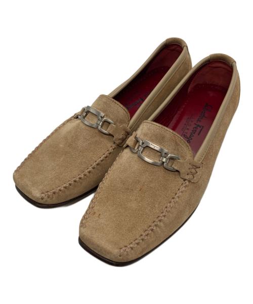 Salvatore Ferragamo（サルヴァトーレ フェラガモ）Salvatore Ferragamo (サルヴァトーレ フェラガモ) スクエアトゥーシューズ ブラウン サイズ:UK7の古着・服飾アイテム