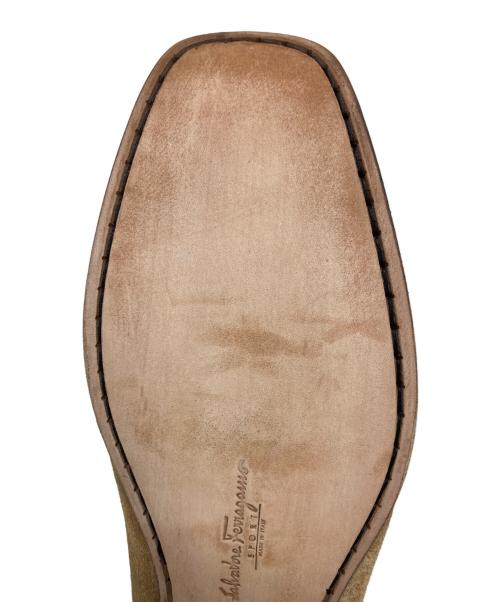 Salvatore Ferragamo（サルヴァトーレ フェラガモ）Salvatore Ferragamo (サルヴァトーレ フェラガモ) スクエアトゥーシューズ ブラウン サイズ:UK7の古着・服飾アイテム