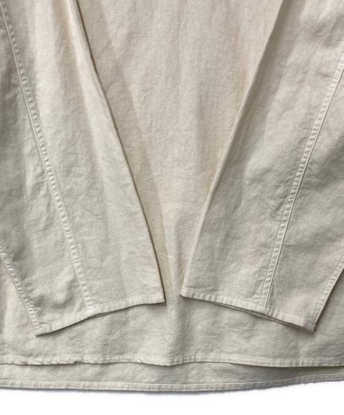Kinema（キネマ）kinema (キネマ) ノーカラーシャツ ベージュ サイズ:Ｍの古着・服飾アイテム