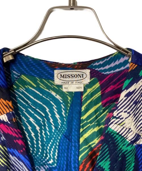 missoni（ミッソーニ）missoni (ミッソーニ) シルク総柄ジャケット マルチカラー サイズ:Freeの古着・服飾アイテム