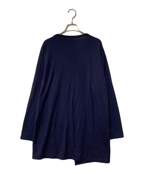 GROUND Y（グラウンドワイ）GROUND Y (グラウンドワイ) WASHABLE PLAIN STITCH DROOPING FRONT LONG T-SHIRT ネイビー サイズ:3の古着・服飾アイテム