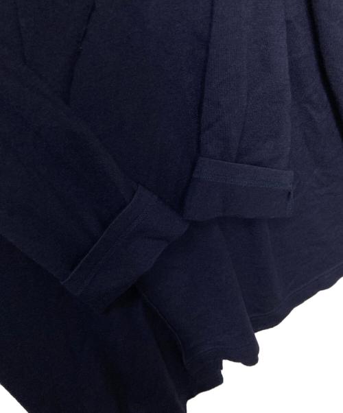 GROUND Y（グラウンドワイ）GROUND Y (グラウンドワイ) WASHABLE PLAIN STITCH DROOPING FRONT LONG T-SHIRT ネイビー サイズ:3の古着・服飾アイテム