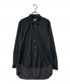 COMME des GARCONS HOMME PLUSコムデギャルソンオムプリュス）の古着「裾ウールドッキングシャツ」｜ブラック