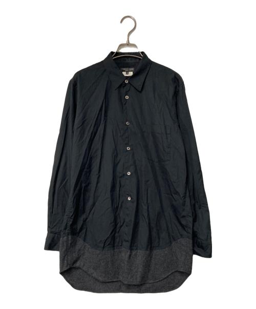 COMME des GARCONS HOMME PLUS（コムデギャルソンオムプリュス）COMME des GARCONS HOMME PLUS (コムデギャルソンオムプリュス) 裾ウールドッキングシャツ ブラック サイズ:xsの古着・服飾アイテム