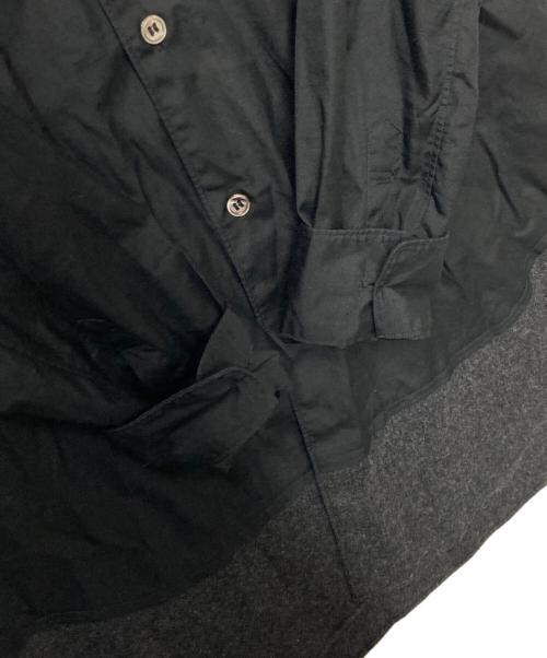 COMME des GARCONS HOMME PLUS（コムデギャルソンオムプリュス）COMME des GARCONS HOMME PLUS (コムデギャルソンオムプリュス) 裾ウールドッキングシャツ ブラック サイズ:xsの古着・服飾アイテム