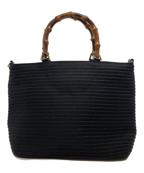 GUCCI（グッチ）GUCCI (グッチ) バンブー カゴバッグ ブラウン×ブラックの古着・服飾アイテム