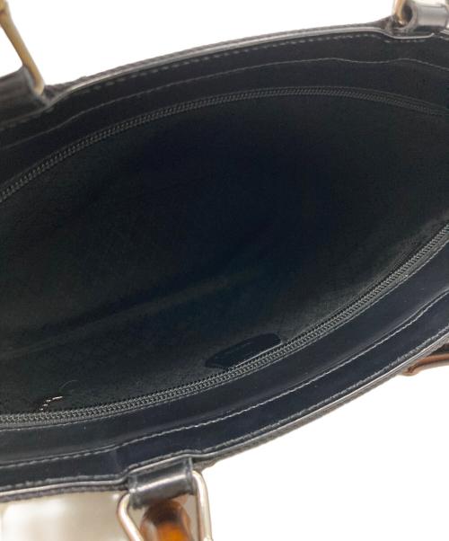 GUCCI（グッチ）GUCCI (グッチ) バンブー カゴバッグ ブラウン×ブラックの古着・服飾アイテム