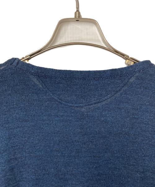 45R（フォーティファイブ・アール）45R (フォーティファイブ・アール) 藍染Vネックコットンニット インディゴ サイズ:3の古着・服飾アイテム