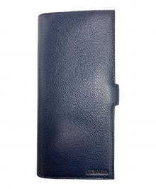 PRADA（プラダ）の古着「ヴィッテロマイクログレイン長財布」｜ネイビー