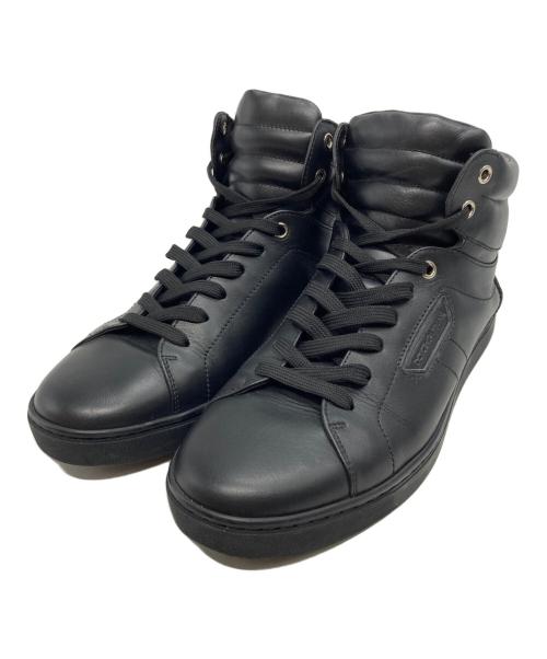 DOLCE & GABBANA（ドルチェ＆ガッバーナ）DOLCE & GABBANA (ドルチェ＆ガッバーナ) レザーハイカットスニーカー ブラック サイズ:7の古着・服飾アイテム