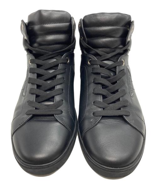 DOLCE & GABBANA（ドルチェ＆ガッバーナ）DOLCE & GABBANA (ドルチェ＆ガッバーナ) レザーハイカットスニーカー ブラック サイズ:7の古着・服飾アイテム