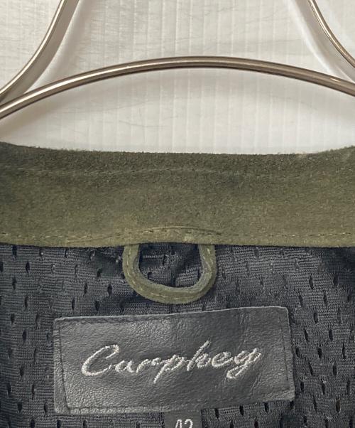curphey（カーフィー）CURPHEY (カーフィー) ネイティブ柄カウレザーベスト オリーブ サイズ:42の古着・服飾アイテム