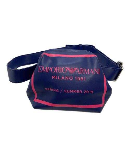 EMPORIO ARMANI（エンポリオ アルマーニ）EMPORIO ARMANI (エンポリオ アルマーニ) ウエストバッグ ブルー×ピンクの古着・服飾アイテム